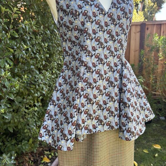 Marni Italy Tunic Top V Neck Sleeveless Floral Print Blouse Size 38 - Picture 11 of 12